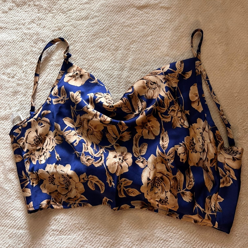 Floral Satin Crop Top